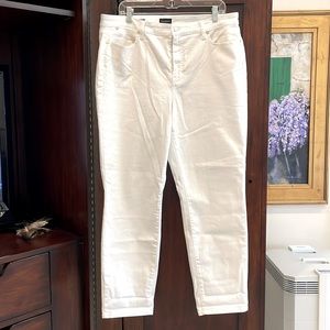 Talbots White Slim Ankle Jean Curvy 16 NWOT